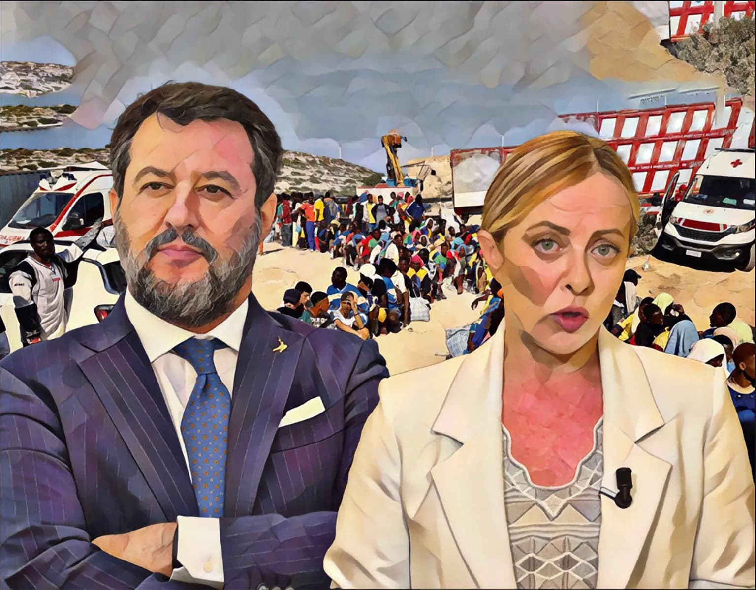 RETROSCENA! Da Lampedusa a Pontida. Il regalo di Salvini a Le Pen. Meloniani sospettosi (verso il Capitano e sul futuro di Piantedosi). L’invito leghista che irrita Forza Italia