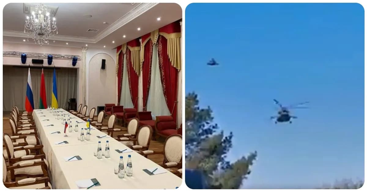 FLASH! Delegazioni in Bielorussia per i negoziati: l’arrivo in elicottero degli ucraini- VIDEO