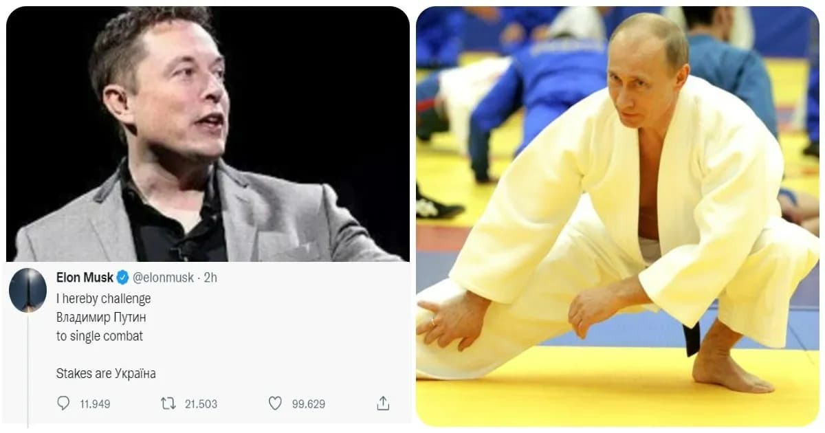 Elon Musk: “Sfido Putin in un singolo combattimento: in palio l’Ucraina”