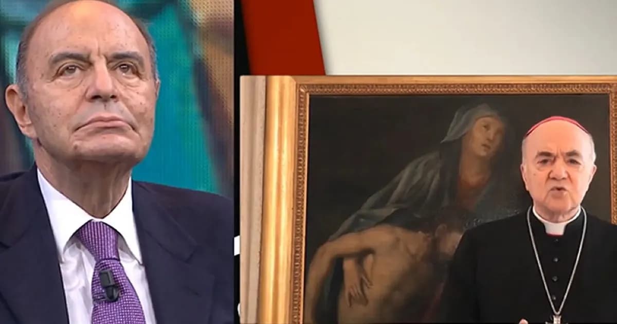 Mons. Viganò: “Covid, ingannati per anni: è psico-pandemia”. Vespa lo stende: “Che Dio lo perdoni”- VIDEO